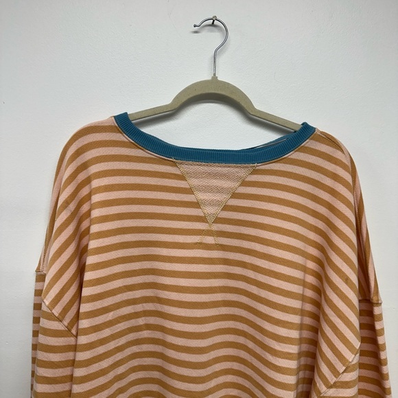Free People Classic Striped Crewneck Latte Combo Medium*Retired (NEW $98) - Picture 6 of 8